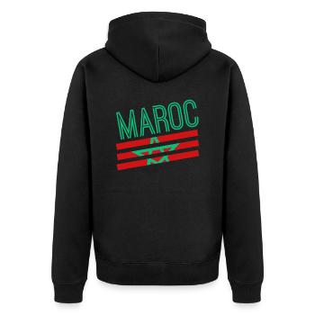 Maroc - Veste à capuche bio Premium Unisexe - noir - Dos - Nico (187cm)