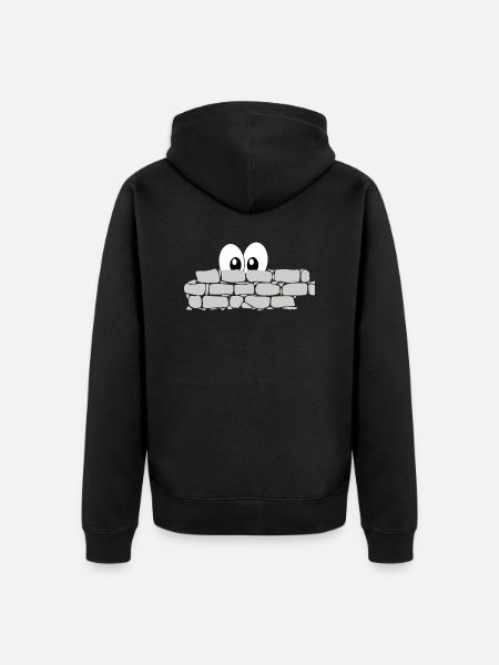 Hinter der Mauer - Unisex Premium Bio Zip Hoodie - Schwarz