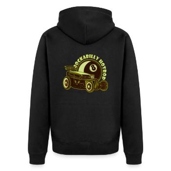 Heißes Stiel - Unisex Premium Bio Zip Hoodie - Schwarz - Hinten - Nico (187cm)