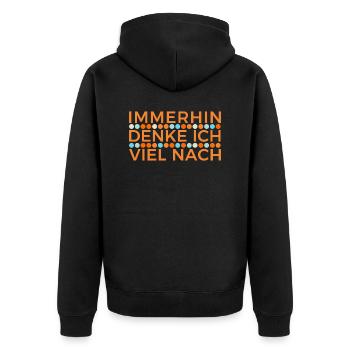 Après tout, je pense beaucoup - Veste à capuche bio Premium Unisexe - noir - Dos - Nico (187cm)