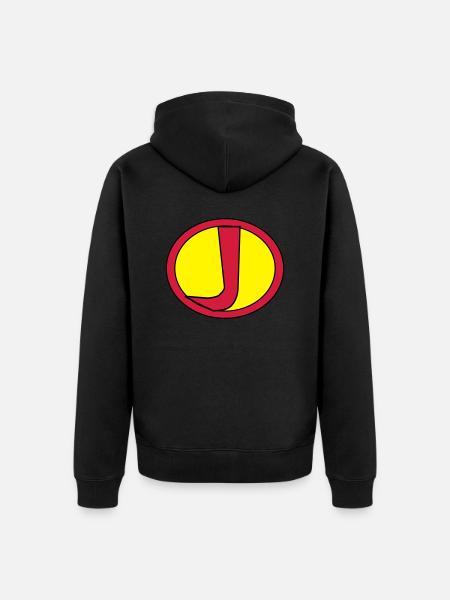 Super, Superheld, Superheldin, Hero, J - Unisex Premium Organic Zip Hoodie - black
