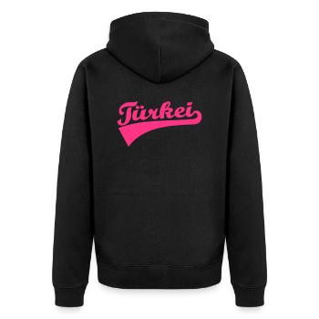 Türkei - Unisex Premium Bio Zip Hoodie - Schwarz - Hinten - Nico (187cm)