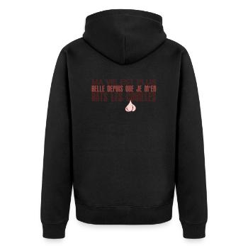 citation vie belle bats couille humour drole expre - Veste à capuche bio Premium Unisexe - noir - Dos - Nico (187cm)