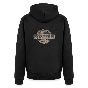 Motorrad bike geburtstag geboren ride 1962 - Unisex Premium Bio Zip Hoodie - Schwarz - Hinten - Nico (187cm)