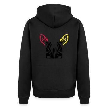 zebre animal design carre - Unisex Premium Organic Zip Hoodie - black - Back - Nico (187cm)