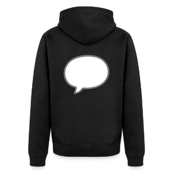 Comic design speech bubble - Unisex Premium Organic Zip Hoodie - black - Back - Nico (187cm)