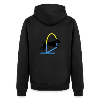 Hoopers dog sport - Unisex Premium Organic Zip Hoodie - black - Back - Nico (187cm)