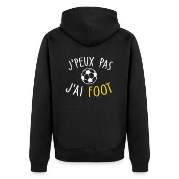 I can't I have football - Unisex Premium Organic Zip Hoodie - black - Back - Nico (187cm)