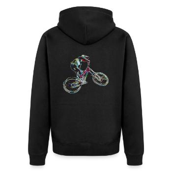 vélo bmx vtt - Veste à capuche bio Premium Unisexe - noir - Dos - Nico (187cm)