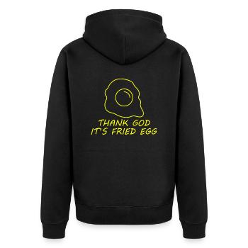 Fun Fun Funny - Unisex Premium Organic Zip Hoodie - black - Back - Nico (187cm)