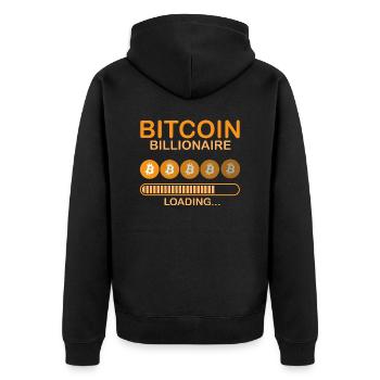 Bitcoin Billionaire Loading, Crypto - Unisex Premium Organic Zip Hoodie - black - Back - Nico (187cm)