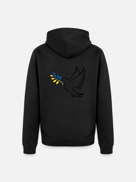 Friedenstaube Ukraine - Unisex Premium Bio Zip Hoodie -