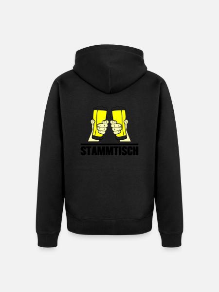 Stammtisch - Unisex Premium Bio Zip Hoodie - Schwarz