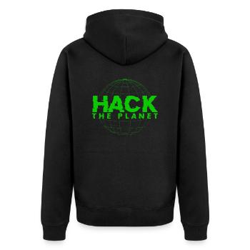 Hack the planet - For Computer Science & Computer Hackers - Unisex Premium Organic Zip Hoodie - black - Back - Nico (187cm)
