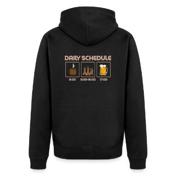 Daily Schedule Chess Player Chess Board - Unisex Premium Bio Zip Hoodie - Schwarz - Hinten - Nico (187cm)