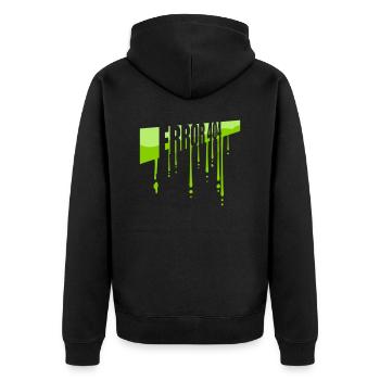 Mucus Drops Error 404 - Unisex Premium Organic Zip Hoodie - black - Back - Nico (187cm)