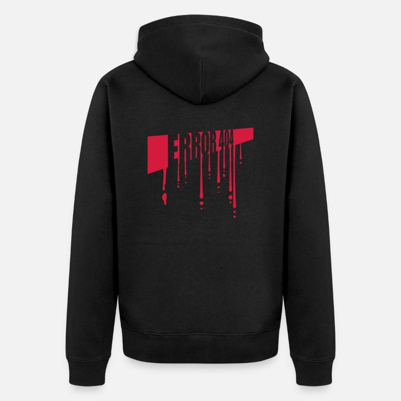 Blut Tropfen Error 404 - Unisex Premium Bio Zip Hoodie - Schwarz
