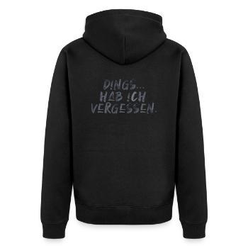lustiger Spruch Schrift verrgessen Sommer Sonne - Unisex Premium Bio Zip Hoodie - Schwarz - Hinten - Nico (187cm)