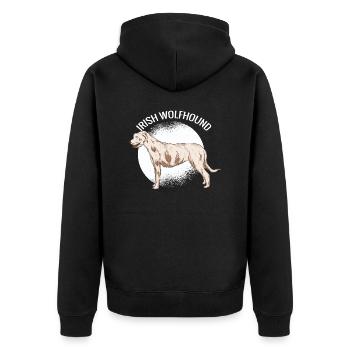 Irish Wolfhound Dog Dog Owner Dog Lovers - Unisex Premium Organic Zip Hoodie - black - Back - Nico (187cm)