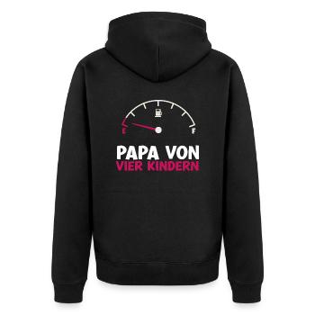Tank leer Papa von 4 Kindern Vater Vatertag Kind - Unisex Premium Bio Zip Hoodie - Schwarz - Hinten - Nico (187cm)