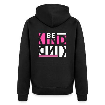 Be Kind - Unisex Premium Organic Zip Hoodie - black - Back - Nico (187cm)