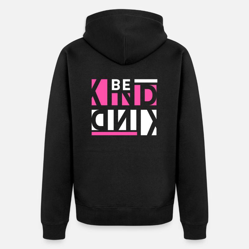 Sei nett - Unisex Premium Bio Zip Hoodie - Schwarz