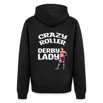 Roller Derby | Sports Player Team Trainer - Unisex Premium Organic Zip Hoodie - black - Back - Nico (187cm)