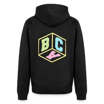 BabyBlock - Unisex Premium Organic Zip Hoodie - black - Back - Nico (187cm)