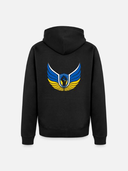 Ukraine Logo - Unisex Premium Organic Zip Hoodie - black
