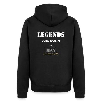 May Legends Gift white - Unisex Premium Organic Zip Hoodie - black - Back - Nico (187cm)
