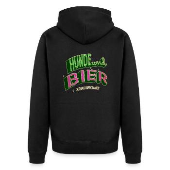 hopfen lieben hundeliebhaber saufen statement - Unisex Premium Bio Zip Hoodie - Schwarz - Hinten - Nico (187cm)