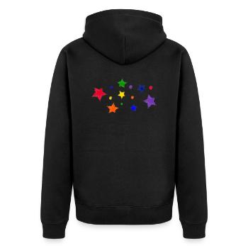 Stars and bubbles - Unisex Premium Organic Zip Hoodie - black - Back - Nico (187cm)