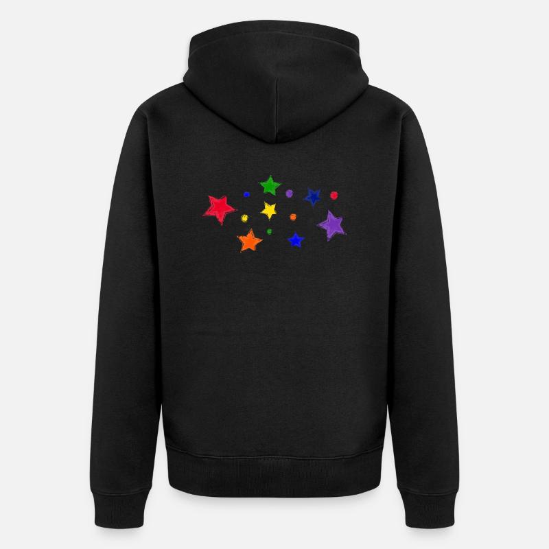 Étoiles et bulles - Veste à capuche bio Premium Unisexe - noir