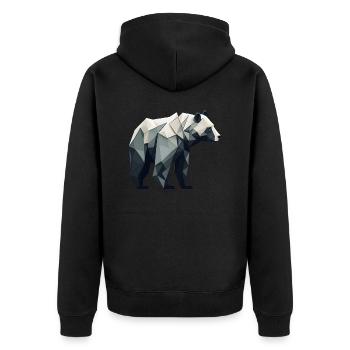 Ours minimaliste - Veste à capuche bio Premium Unisexe - noir - Dos - Nico (187cm)