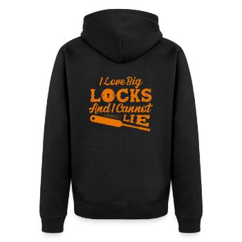 I Love Big Locks And I Cannot Lie Locksmith Lockpi - Unisex Premium Bio Zip Hoodie - Schwarz - Hinten - Nico (187cm)