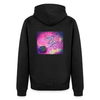 Persian Tree of Life No. 3 - Unisex Premium Organic Zip Hoodie - black - Back - Nico (187cm)