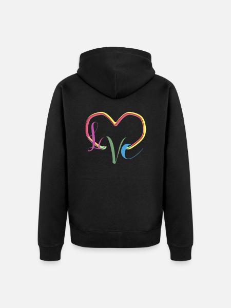 L♡VE - Unisex Premium Organic Zip Hoodie - black