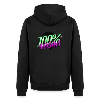 Bday Plant Based Veggie Funny Sayings Quote Gift - Unisex Premium Organic Zip Hoodie - black - Back - Nico (187cm)