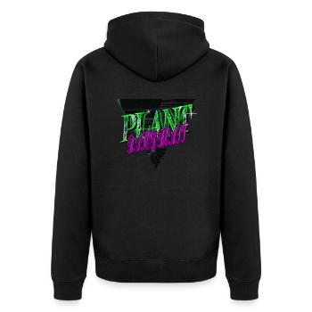Earth Present Vegetarian Pro Vegan Animal Rights - Unisex Premium Organic Zip Hoodie - black - Back - Nico (187cm)