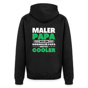 Maler Papa wie ein normaler nur viel cooler - Unisex Premium Bio Zip Hoodie - Schwarz - Hinten - Nico (187cm)