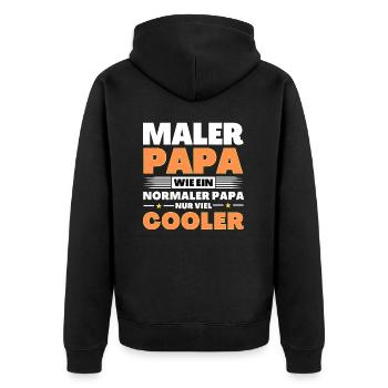 Maler Papa wie ein normaler nur viel cooler - Unisex Premium Bio Zip Hoodie - Schwarz - Hinten - Nico (187cm)