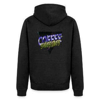 awesome coffee cappuccino milk gift mug happy - Unisex Premium Bio Zip Hoodie - Schwarz - Hinten - Nico (187cm)