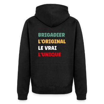 brigadier - Veste à capuche bio Premium Unisexe - noir - Dos - Nico (187cm)