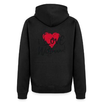 Watzmann Enthousiasme Proximité avec la nature Sentiments - Veste à capuche bio Premium Unisexe - noir - Dos - Nico (187cm)