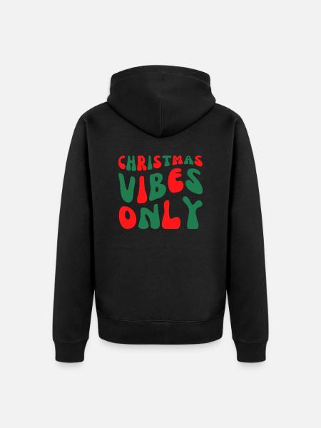 Nur weihnachtliche Vibes - Unisex Premium Bio Zip Hoodie - Schwarz