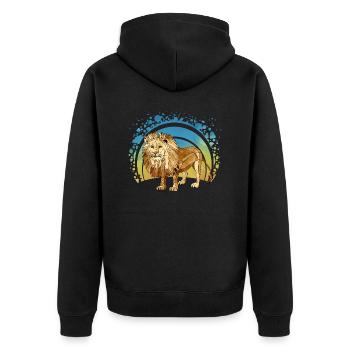 Lion - Veste à capuche bio Premium Unisexe - noir - Dos - Nico (187cm)