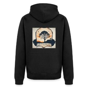 Tree Art KI - Unisex Premium Bio Zip Hoodie - Schwarz - Hinten - Nico (187cm)