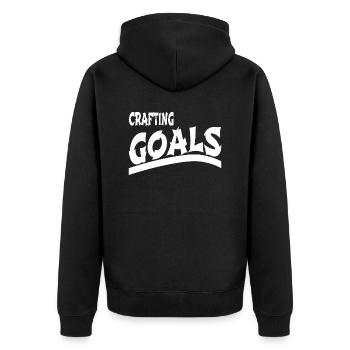 soccer leagues fun cool statement present gift - Unisex Premium Bio Zip Hoodie - Schwarz - Hinten - Nico (187cm)