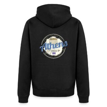 Athènes Grèce Acropole Vintage Souvenir - Veste à capuche bio Premium Unisexe - noir - Dos - Nico (187cm)