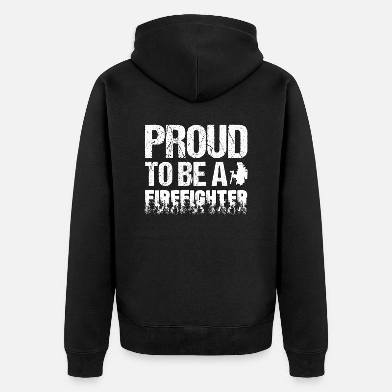 Fier d’être pompier - Veste à capuche bio Premium Unisexe - noir